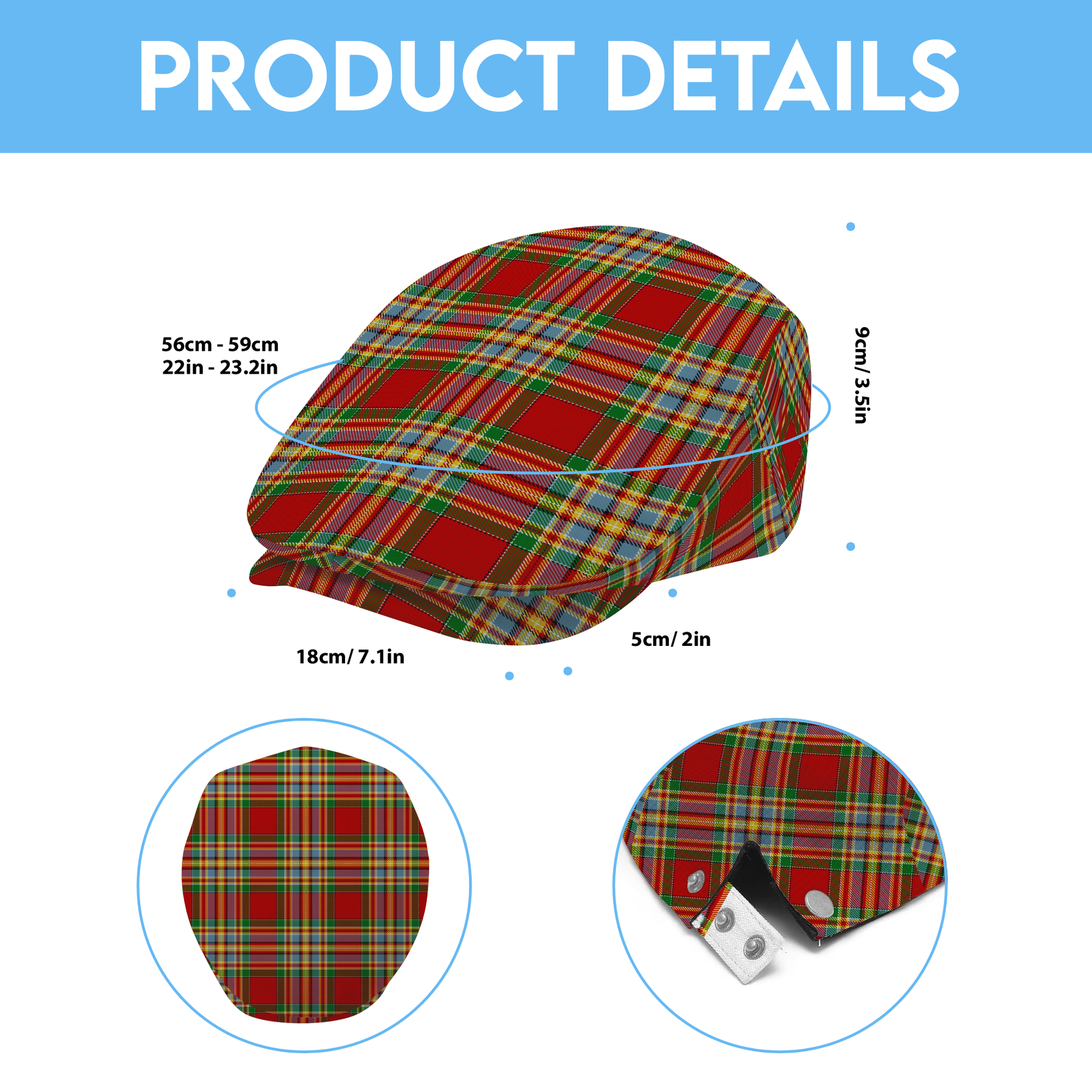 Clan Chattan Tartan Flat Cap