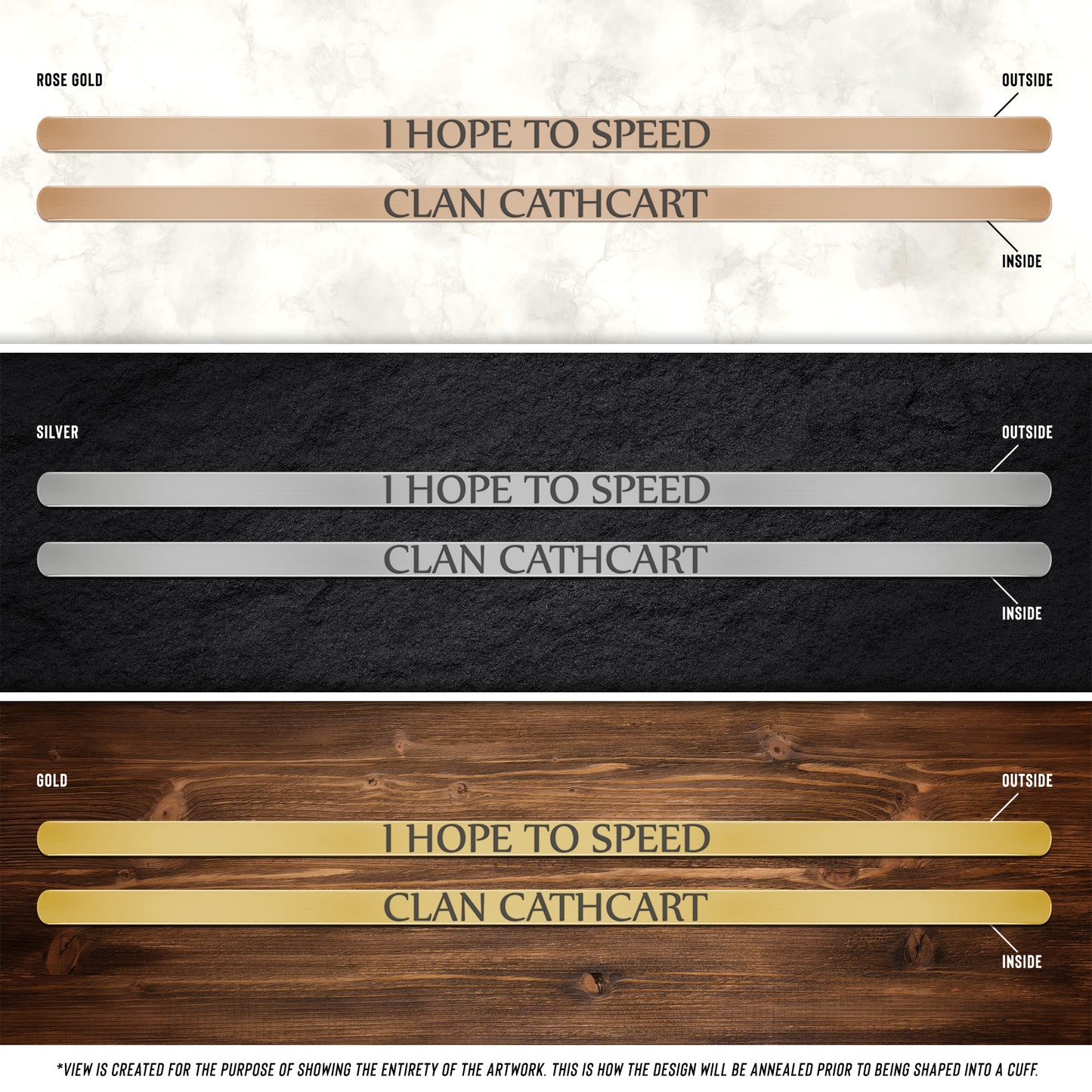 Clan Cathcart | Motto | Cuff Bracelet