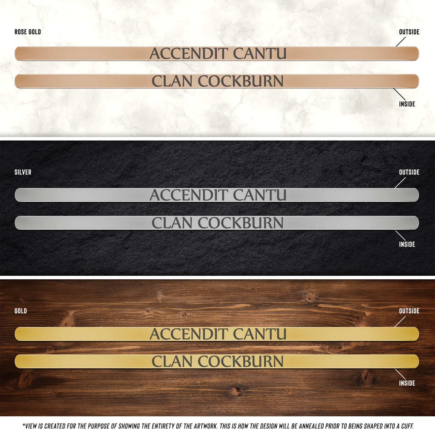 Clan Cockburn | Motto | Cuff Bracelet