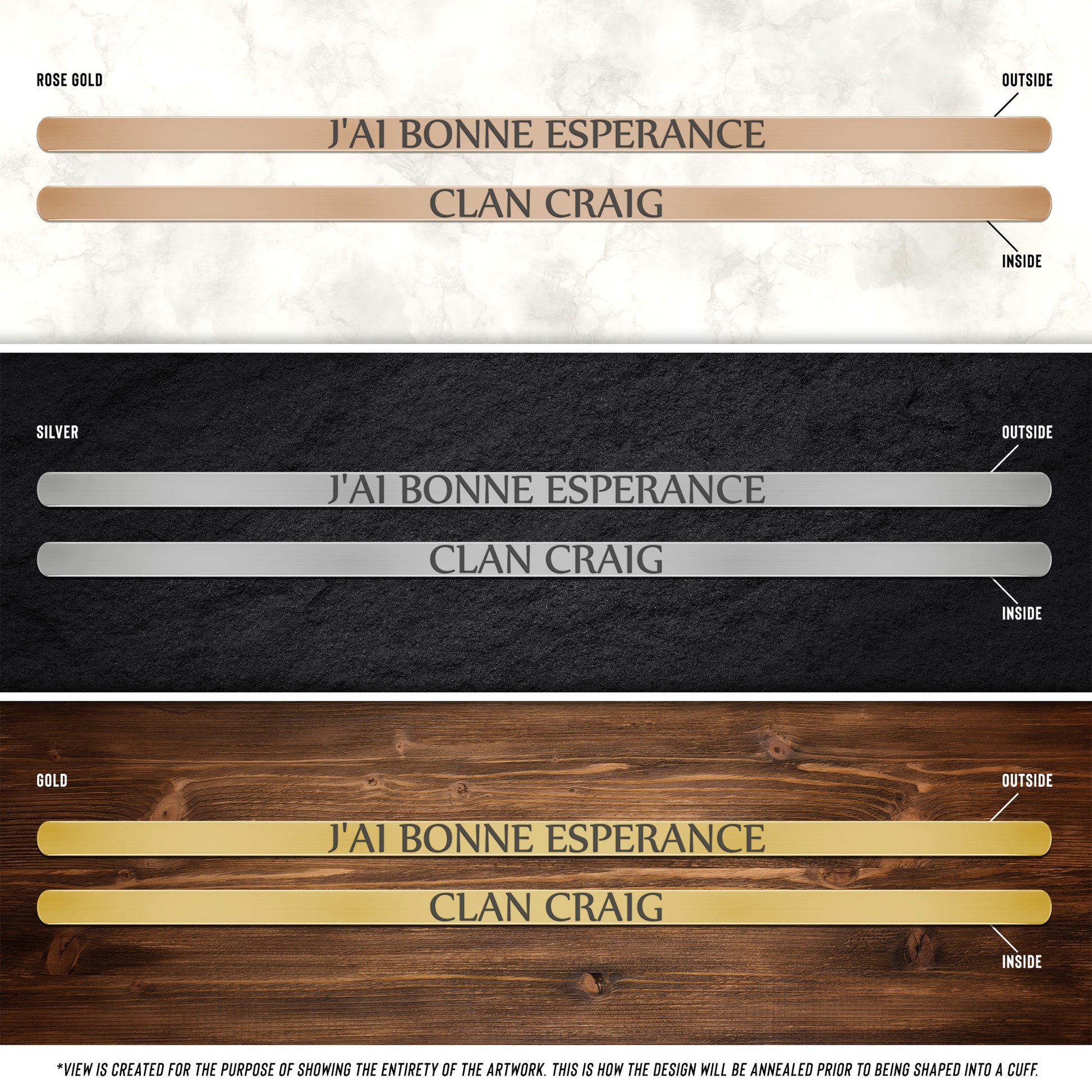 Clan Craig | Motto | Cuff Bracelet