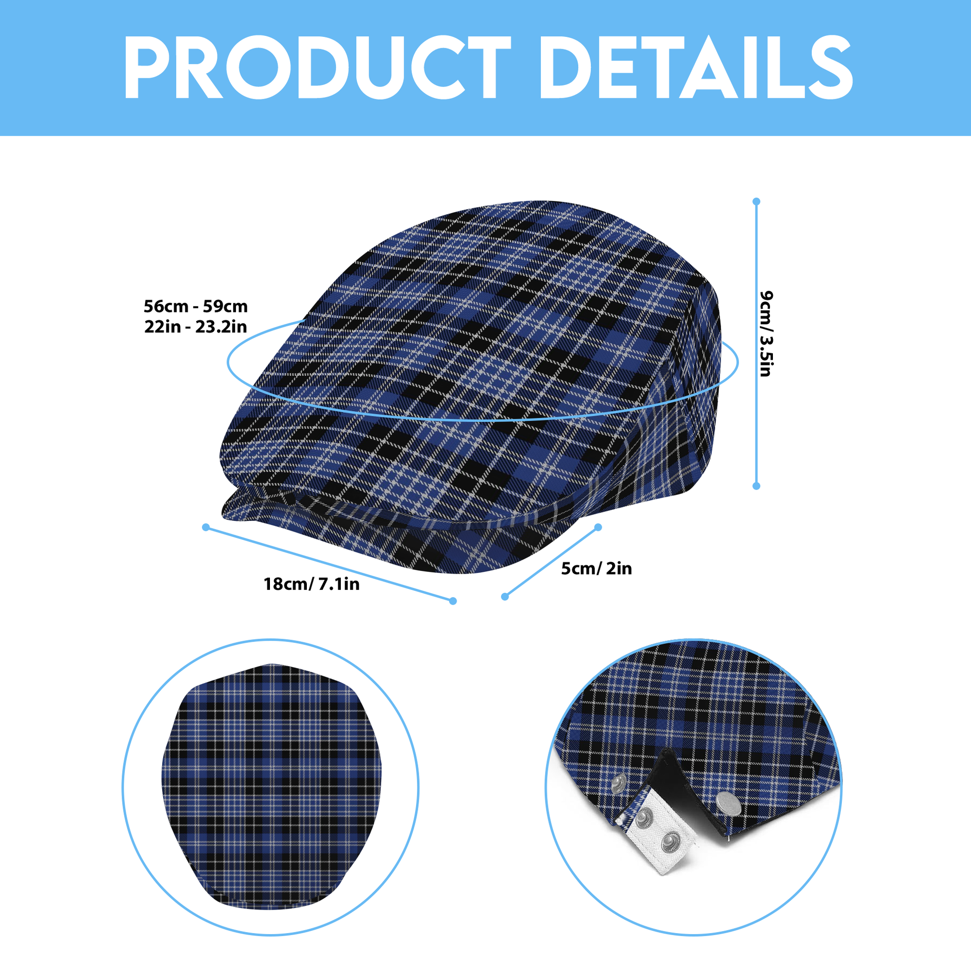 Clan Clark Tartan Flat Cap