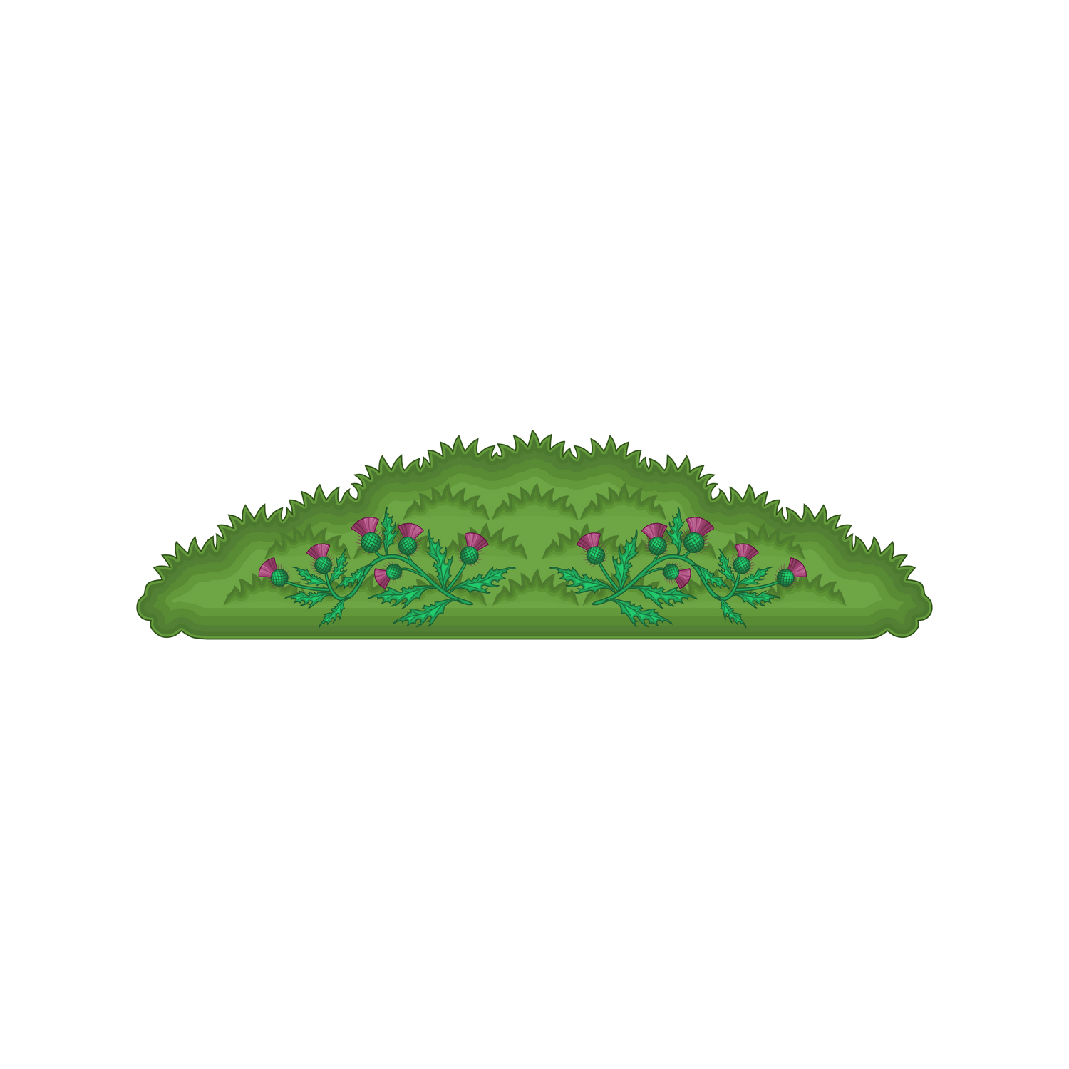 Heraldic compartment with plant badge