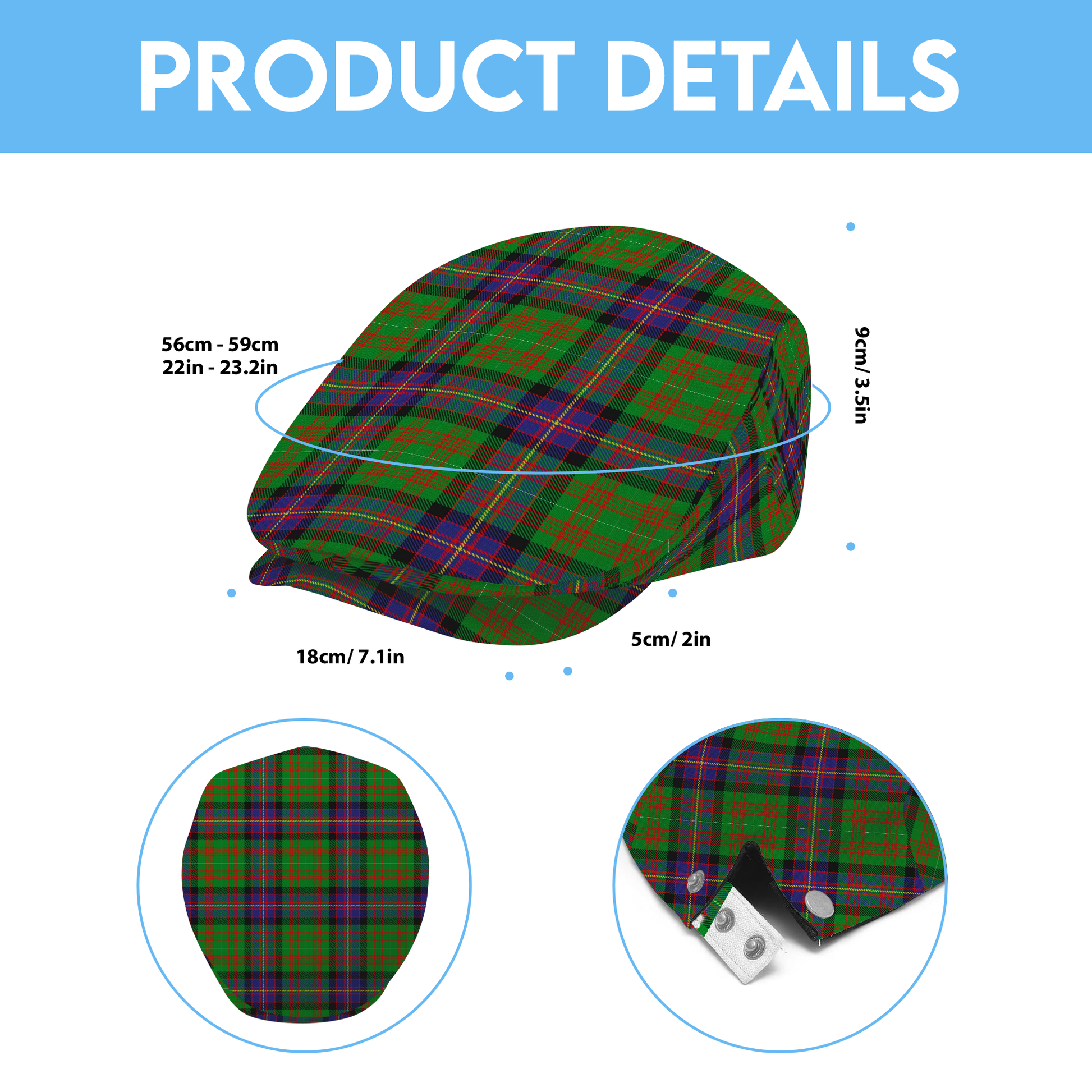 Clan Cochrane Tartan Flat Cap
