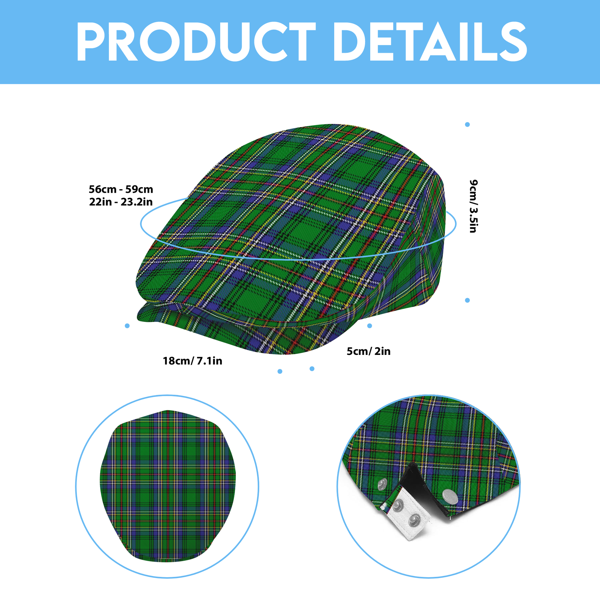 Clan Cockburn Tartan Flat Cap