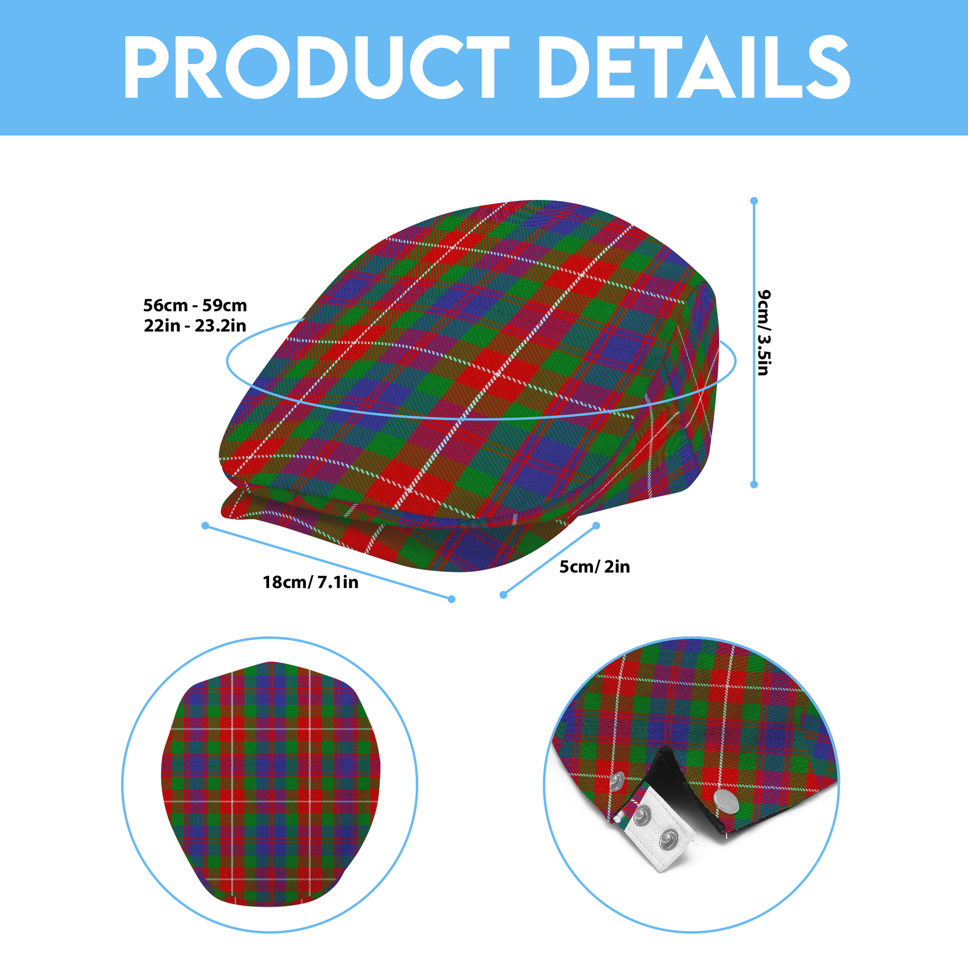 Clan Fraser of Lovat Tartan Flat Cap