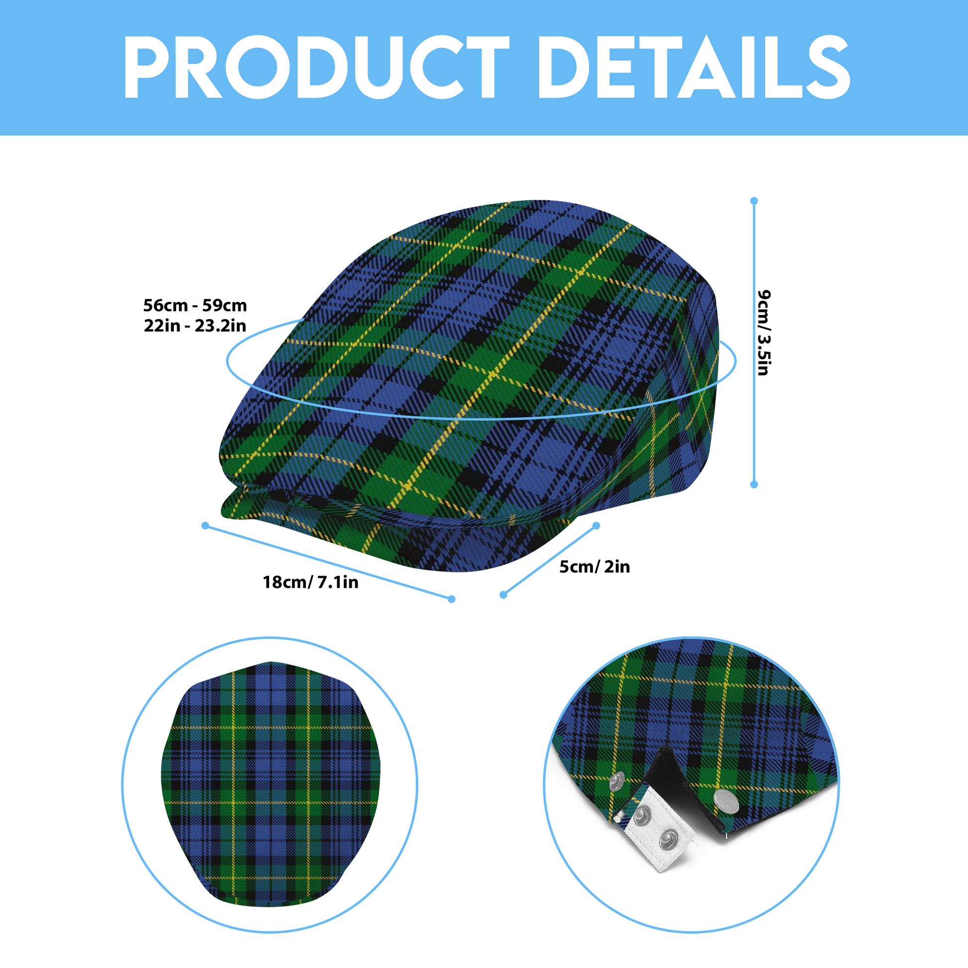 Clan Gordon Tartan Flat Cap