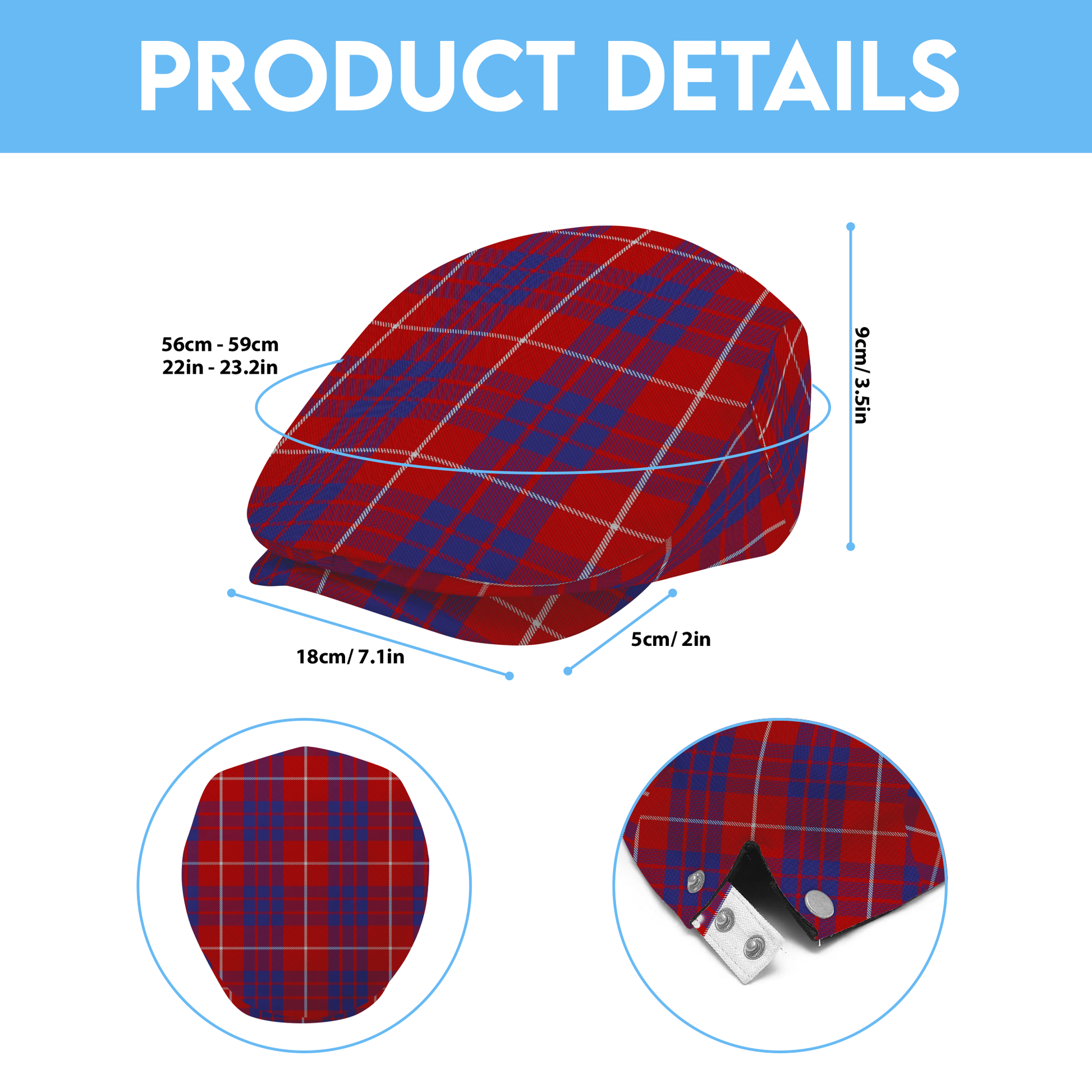 Clan Hamilton Tartan Flat Cap