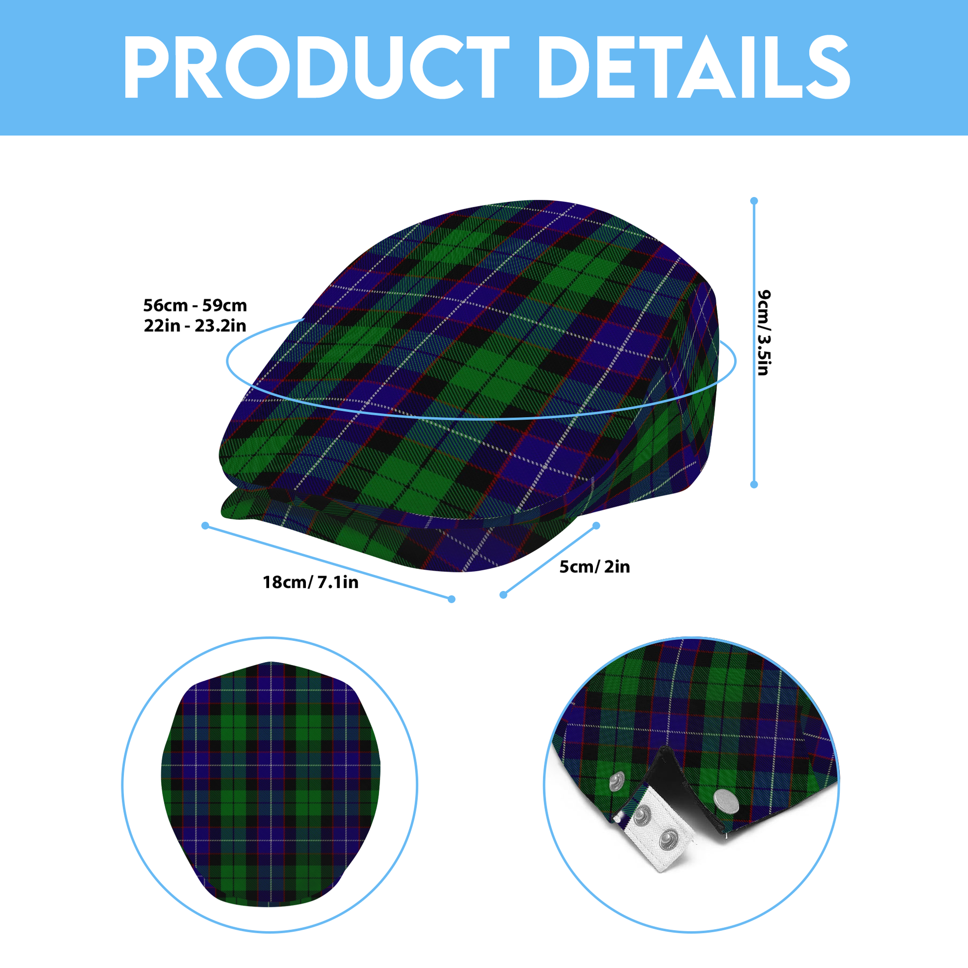 Clan Hunter Tartan Flat Cap