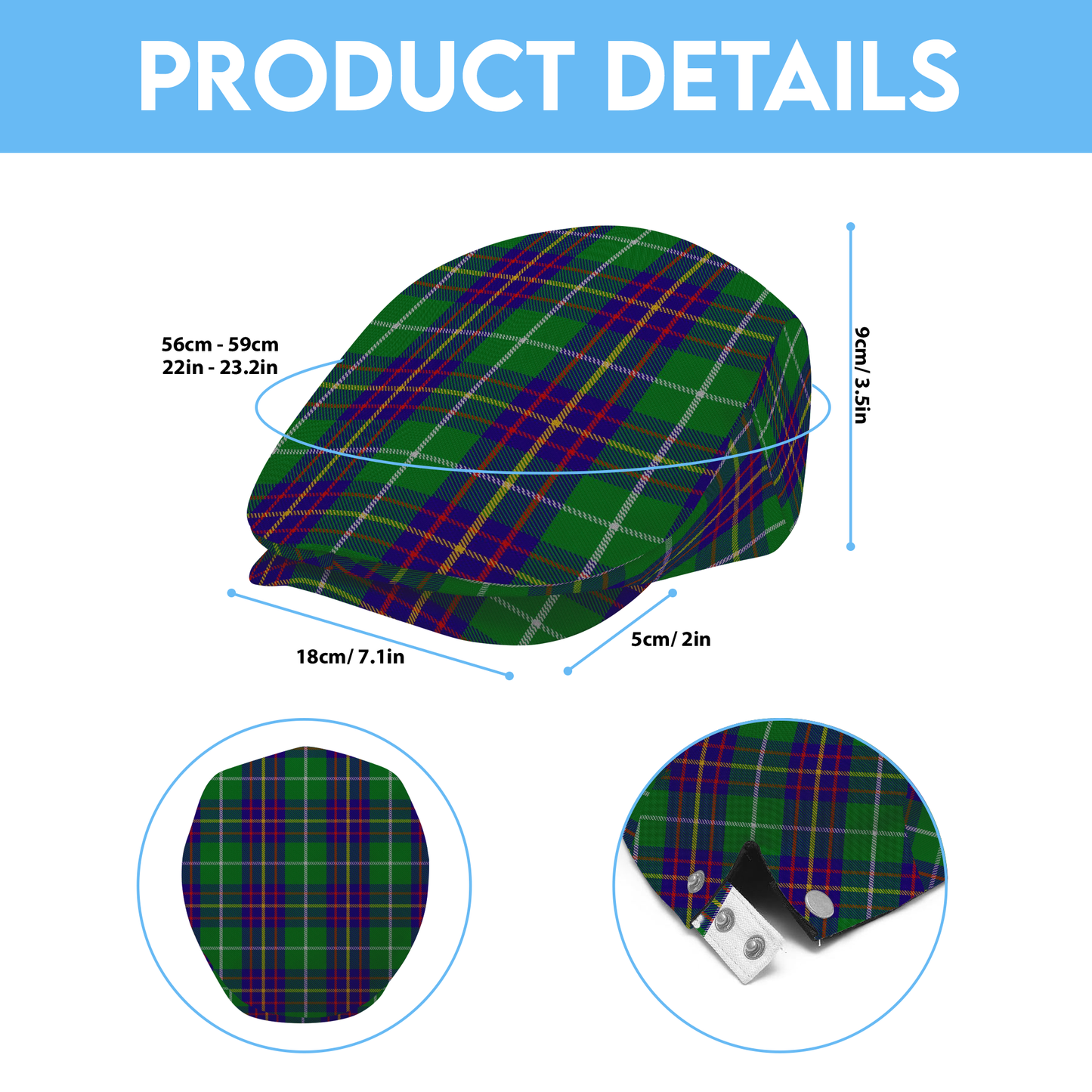 Clan Inglis Tartan Flat Cap