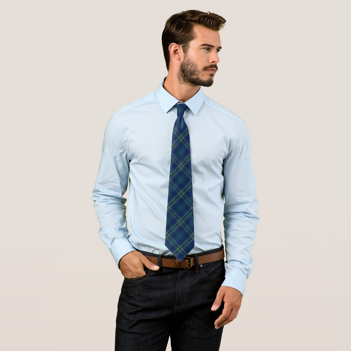 Irish County Fermanagh Tartan Necktie