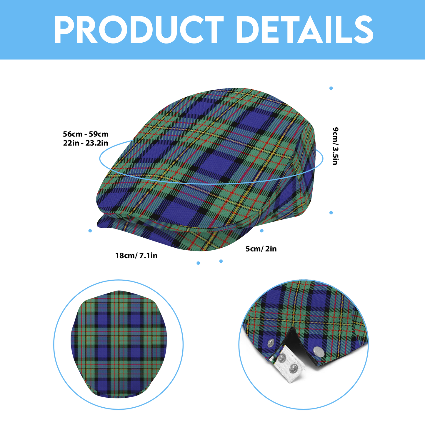 Clan MacLaren Tartan Flat Cap