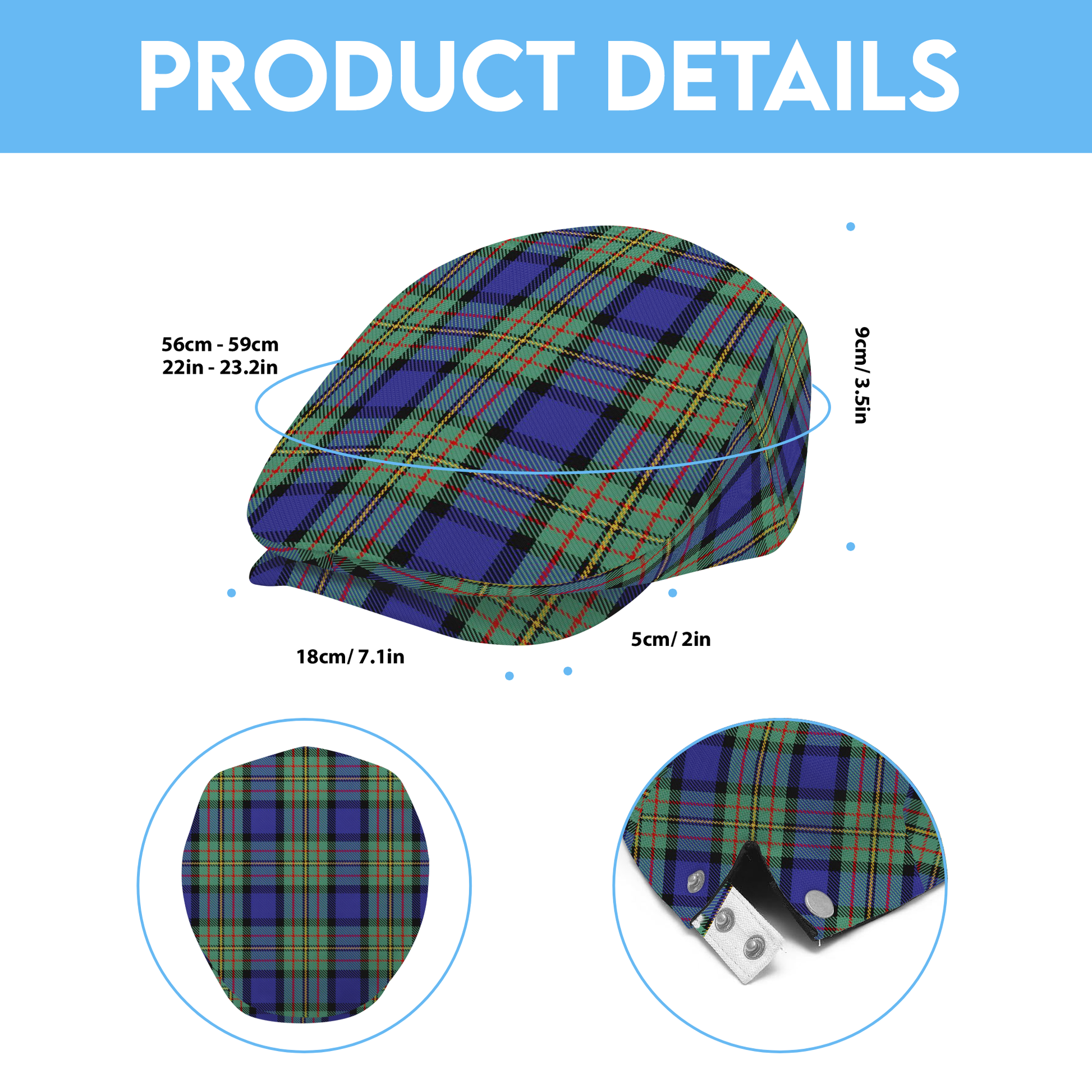 Clan MacLaren Tartan Flat Cap