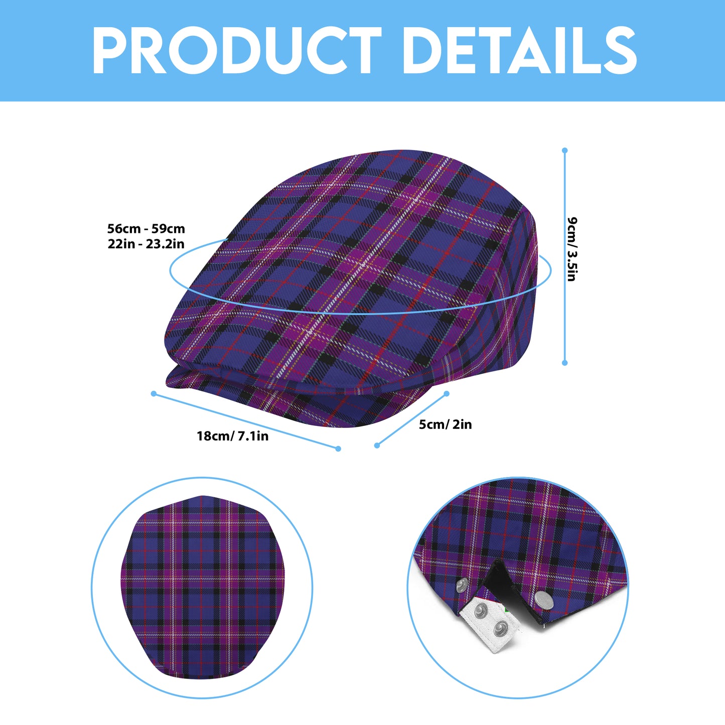 Freemasons Universal Tartan Flat Cap