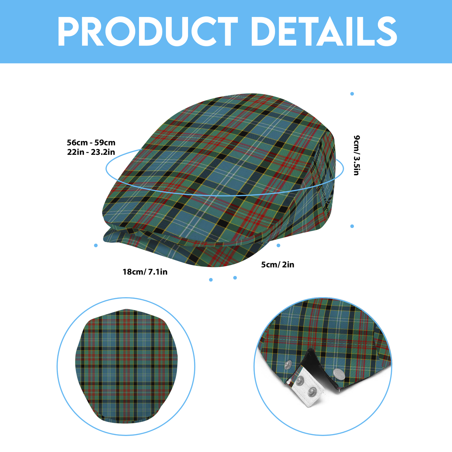Paisley District Tartan Flat Cap
