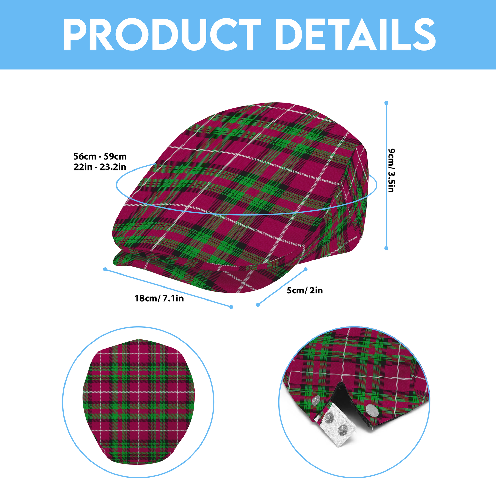 Clan Stewart of Bute Tartan Flat Cap