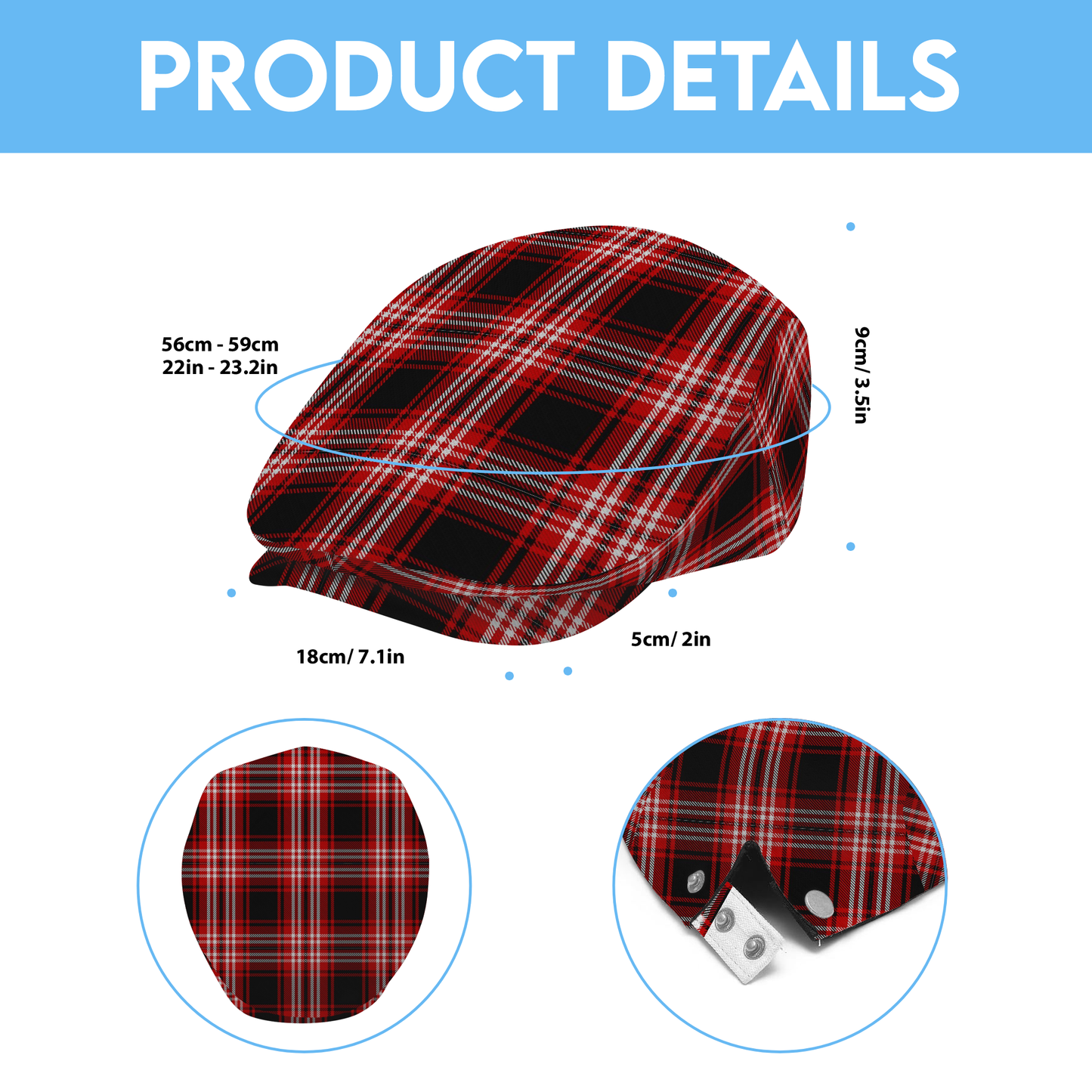 Teeside District Tartan Flat Cap