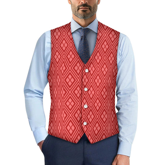 Wagara - Hishi Red Suit vest jacket
