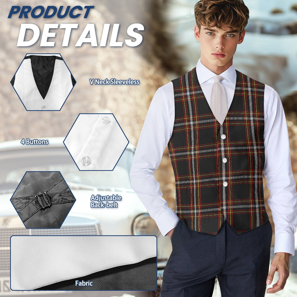 Black Country Tartan Suit vest jacket