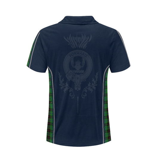Clan Douglas Black Tartan & Black Douglas Crest Polo