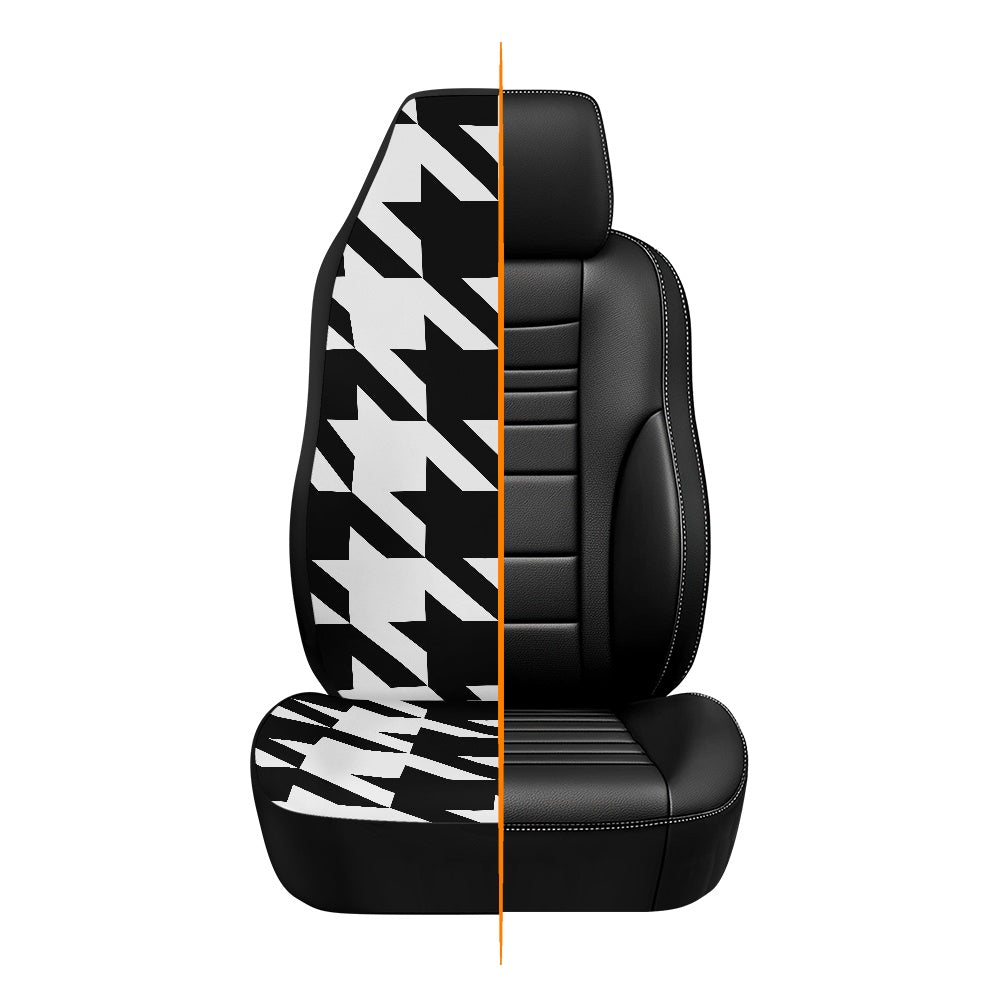 Two Tone Houndstooth Waterproof car front seat cover (with airbag hole)