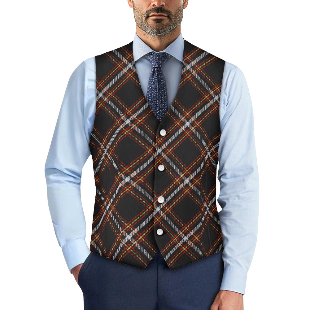 Black Country Tartan Suit vest jacket