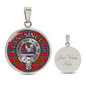 Clan Sinclair Crest & Tartan Pendant Necklace