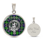 Clan Farquharson Crest & Tartan Pendant Necklace