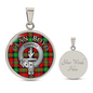 Clan Boyd Crest & Tartan Pendant Necklace