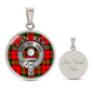 Clan Kerr Crest & Tartan Pendant Necklace