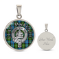 Clan MacKenzie Crest & Tartan Pendant Necklace