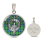 Clan Stirling Crest & Tartan Pendant Necklace