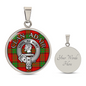 Clan Adair Crest & Tartan Pendant Necklace