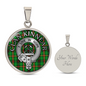 Clan Kinnear Crest & Tartan Pendant Necklace