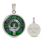 Clan Davidson Crest & Tartan Necklace