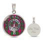 Clan Crawford Crest & Tartan Pendant Necklace