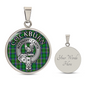 Clan Cockburn Crest & Tartan Pendant Necklace