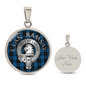 Clan Ramsay Crest & Hunting Tartan Pendant Necklace