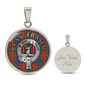 Clan Fraser Crest & Tartan Pendant Necklace