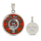 Clan Bruce Crest & Tartan Pendant Necklace