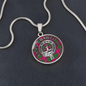 Clan Crawford Crest & Tartan Pendant Necklace