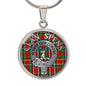 Clan Spens Crest & Tartan Pendant Necklace