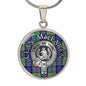 Clan MacLaren Crest & Tartan Pendant Necklace
