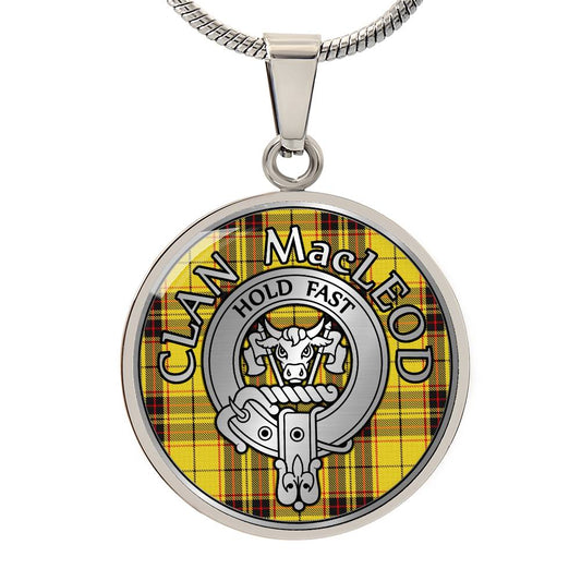 Clan MacLeod Crest & Tartan Pendant Necklace
