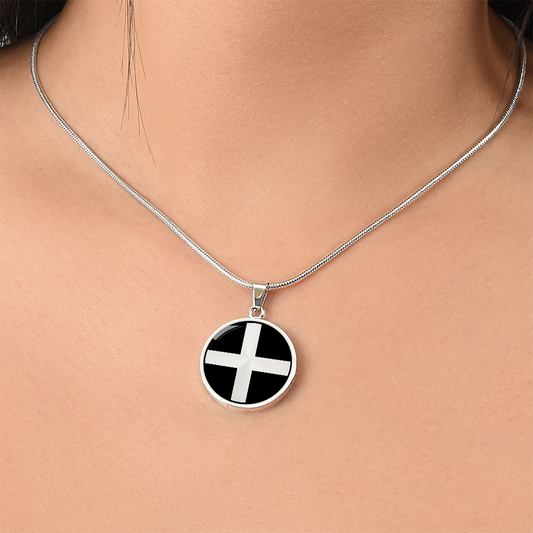 Cornish St Piran Flag Necklace
