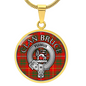Clan Bruce Crest & Tartan Pendant Necklace
