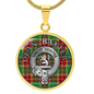 Clan Baxter Crest & Tartan Pendant Necklace