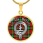 Clan Boyd Crest & Tartan Pendant Necklace