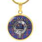 Clan MacLaine Crest & Tartan Pendant Necklace