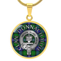 Clan Donnachaidh Crest & Hunting Tartan Pendant Necklace
