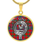 Clan Sinclair Crest & Tartan Pendant Necklace